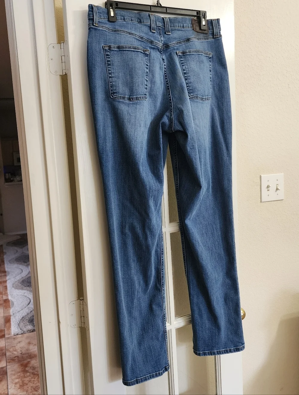 L.L.Bean BeanFlex Jeans 38x34 Medium Wash Stretch Straight COOLMAX FLAWED